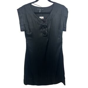 H&M Black Cap Sleeve Shift Party Evening Dress 6 Whimsygoth Goth Steampunk NWT